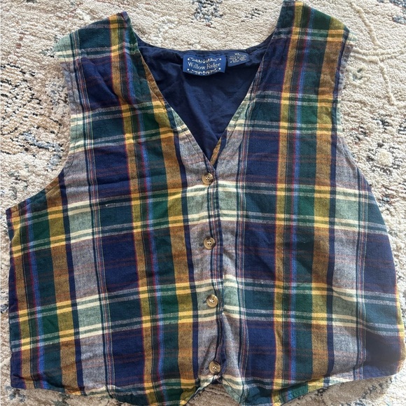 Vintage Willow Ridge Button Down Sweater Vest Size XL Navy Blue Academia Preppy - Picture 2 of 6